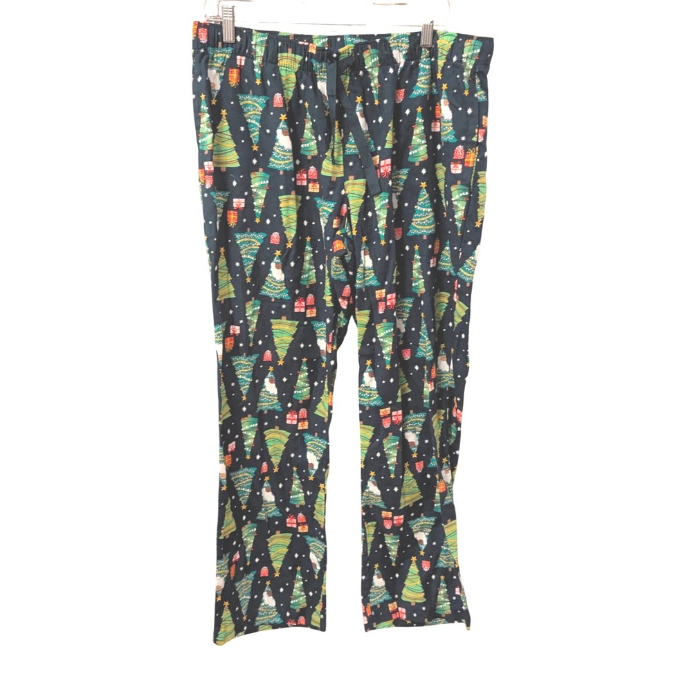 Old‎ Navy Christmas Pajama Pants Holiday Trees Presents Loungewear Womens L
